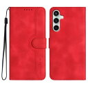 Gedurya Galaxy S23 FE ケース 手帳型 au SCG24 ケース 帽子 シェイプ ギャラクシーs23 fe ケース 手帳型 スタンド機能 Galaxy S23 FE 5G ケース マグネット式 Samsung Galaxy S23 FE スマホケース 携帯カバー 財布型 - レッド