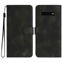 Gedurya Galaxy S10 Plus ケース 手帳型 SC-04L SC-05L ケース 帽子 シェイプ SCV42 ケース ギャラクシー s10 plus 手帳型 スタンド機能 マグネット式 Samsung Galaxy S10 Plus スマホケース 携帯カバー 財布型 - ブラック
