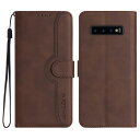 Gedurya Galaxy S10 Plus ケース 手帳型 SC-04L SC-05L ケース 帽子 シェイプ SCV42 ケース ギャラクシー s10 plus 手帳型 スタンド機能 マグネット式 Samsung Galaxy S10 Plus スマホケース 携帯カバー 財布型 - ブラウン