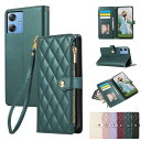 Rosbtib Motorola moto g64 5G ケース 手帳型 moto g64y 5G ケース 財布型 カバー モトローラ モトg64 ケース ファスナー型 小銭入れ moto g64 携帯カバー カード収納 moto g64 5G スマホケース エレガント チェック柄 刺繍 高級PUレザー 肌触り良い ストラップ付き マグネッ