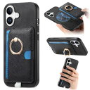 Jajaful iPhone 16 ケース 手帳型 MagSafe対応 分離式 2 in 1 アイフォン16 ケース 手帳型 いphone16ケース リング付き 滑り止め 360°回転 スタンド機能 iPhone 16 ・(2)