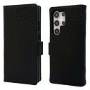 Samsung Galaxy S24 Ultra ケース 本革 手帳型 カバー 耐衝撃 保護 カバー 本革 内蔵マグネッ RFIDト 財布型 携帯カバー カードポケット スタンド機能 NanHou - ブラック(2)