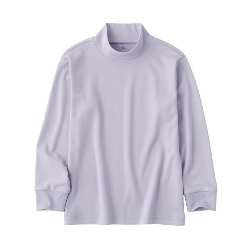 無印良品 キッズ 起毛スムース編みハイネック長袖Tシャツ ユニセックス子供 CB1KHA4A ラベン