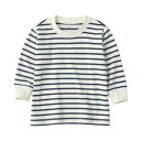 無印良品 ベビー あたまするっと起毛スムースクルーネック長袖Tシャツ ユニセックスベビー CC23SA4A ネイビーボーダー ベビー90