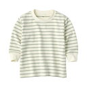 無印良品 ベビー あたまするっと起毛スムースクルーネック長袖Tシャツ ユニセックスベビー CC23SA4A ライトグリーンボーダー ベビー100(4)