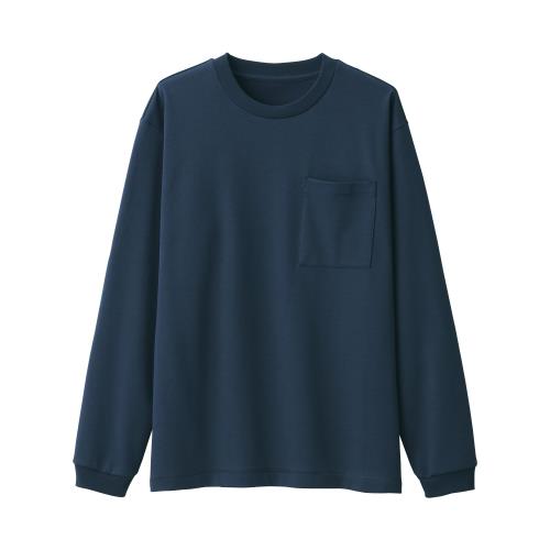 Rakuten - 無印良品 紳士 あたたかさを保つクルーネック長袖Tシャツ メンズ AB1MRA4A ダークネイビー 紳士S
