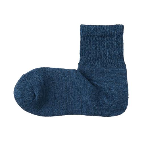 無印良品 紳士 足なり直角 パイル編み 履き口のびのび ショート丈靴下 メンズ DAD47A5S スモーキーブルー 27～29cm