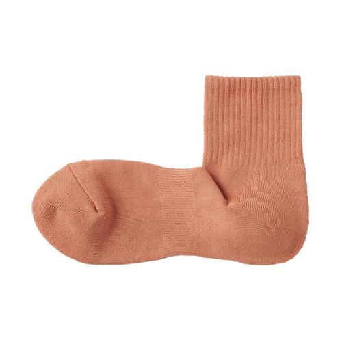 無印良品 紳士 足なり直角 パイル編み ショート丈靴下 (無地) メンズ DAD50A5S オレンジ 27～29cm