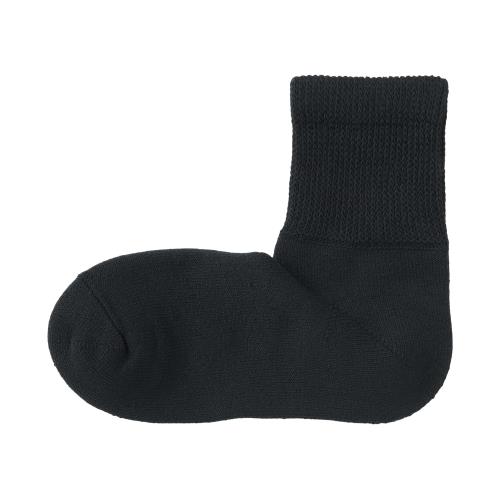 無印良品 紳士 足なり直角 パイル編み 履き口のびのび ショート丈靴下 メンズ DAD47A5S 黒 23～25cm