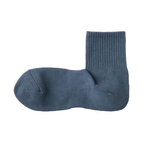 無印良品 紳士 足なり直角 パイル編み ショート丈靴下 (無地) メンズ DAD50A5S スモーキーブルー 27～29cm