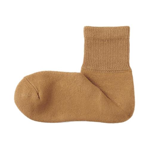 無印良品 紳士 足なり直角 パイル編み 履き口のびのび ショート丈靴下 メンズ DAD47A5S スモーキーイエロー 23～25cm