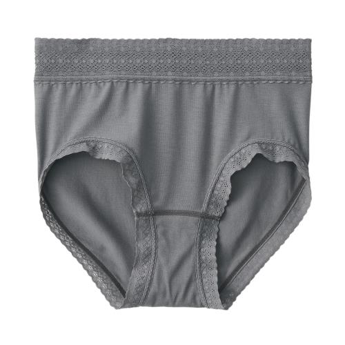 無印良品 婦人 なめらかレース付きハイライズショーツ レディース FCE34A5S ダークグレー 婦人S