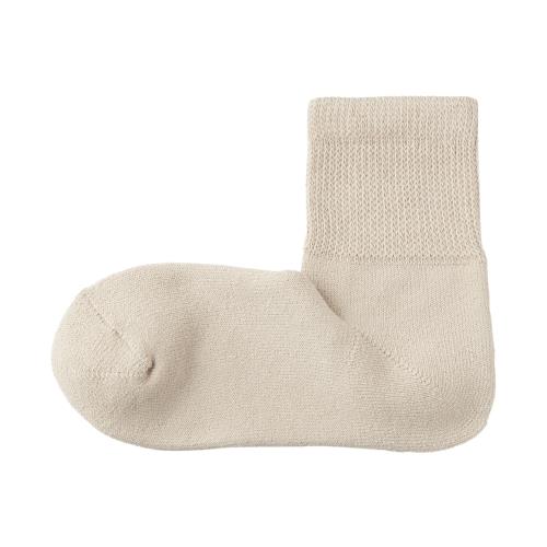 無印良品 紳士 足なり直角 パイル編み 履き口のびのび ショート丈靴下 メンズ DAD47A5S サンドベージュ 23~25cm