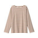 無印良品 婦人 太番手ボートネック長袖Tシャツ レディース BB2R3A4A レンガボーダー 婦人XXL
