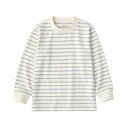 無印良品 キッズ 起毛スムース編みクルーネック長袖Tシャツ ユニセックス子供 CB1KGA4A ラベンダーボーダー キッズ150