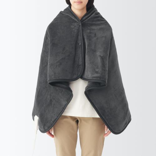 無印良品 羽織れる電気ブランケット チャコール 幅130×奥行80cm MJ-EHB13CHAP/84390845