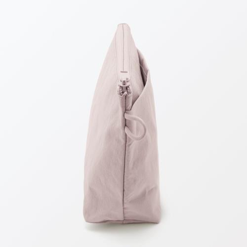 無印良品 リンクルナイロン マチ付きポーチ ・ピンク M 約21×13．5×6cm 84475696