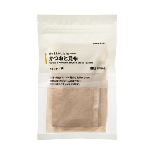 無印良品 素材を生かしただしパック かつおと昆布 80g[8g×10袋] TEB09A2S