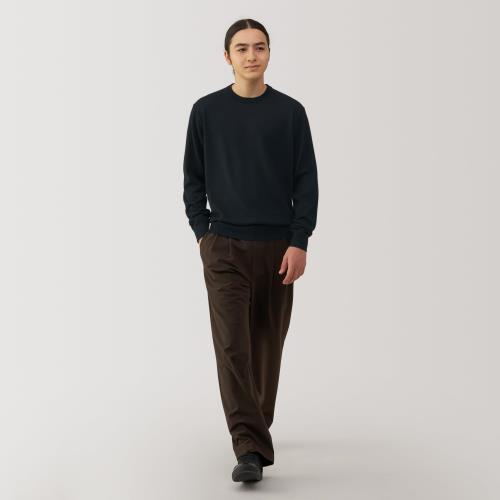 無印良品 紳士 洗えるウールハイゲージクルーネックセーター メンズ AA0PDA4A 黒 紳士XL