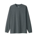 無印良品 紳士 洗いざらし太番手クルーネック長袖Tシャツ メンズ AB1NIA4A チャコールグレー 紳士S