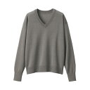 無印良品 婦人 UVカットヘンプ混Vネックセーター レディース BA1OHA4S ダークモカブラウン 婦人XL