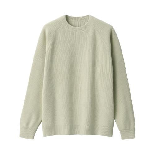 無印良品 紳士 洗える畦編みクルーネックセーター メンズ AA0S6A5S ペールグリーン 紳士S