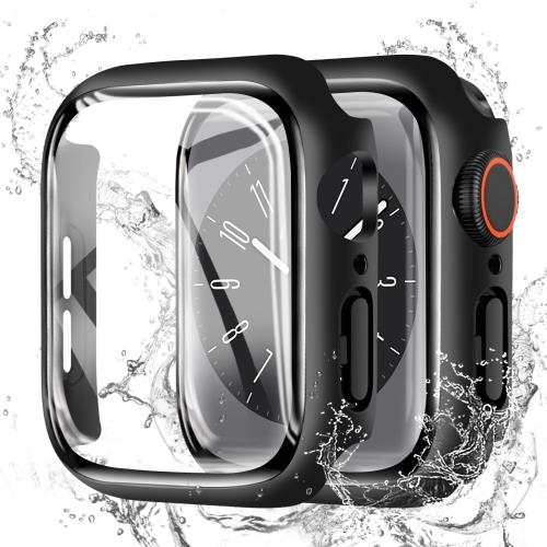 CAERMA for Apple Watch ケース Series 10/9/8/7/SE2/SE/6/5/4 44mm 超薄型 for アップルウォッチ カバー 防水 PC素材 硬度9H強化ガラス 高透過率 指紋防止 耐衝撃 全面保護 for Apple Watch カバー ブラック CAERMA for Apple Watch ケース Series 10/9/8/7/SE2/SE/6/5/4 44mm 超薄型 for アップルウォッチ カバー 防水 PC素材 硬度9H強化ガラス 高透過率 指紋防止 耐衝撃 全面保護 for Apple Watch カバー ブラック