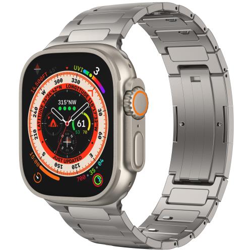 純チタン製 Zumyzu コンパチブル アップルウォッチ バンド Ulrta 2/Ultra Series 10/9/8/7/6/5/4 対応 Apple Watch メタル ベルト 49mm 46mm 45mm 44mm 超軽量 46g 工具不要で長さ調節可能 脱着が簡単 iWatch 交換ベルト チタン