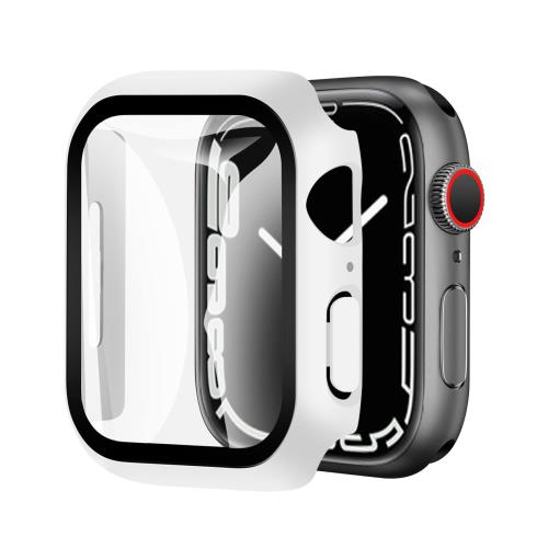 YOFITAR Apple Watch 用 ケース Apple Watch Ultra 2/Ultra/10/9/8/7/SE2/6/SE/5/4 アップルウォッチ保護カバー ガラスフィルム 一体型 PC素材 全面保護 超薄型 装着簡単 耐衝撃 高透過率 指紋防止 傷防止(41mm，ホワイト)(2)