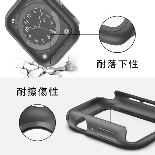 Puptoya for アップルウォッチ 防水 カバー 45mm Apple Watch用 ケース Series 9 8 7 あっぷるうぉっち 保護 バンパー タッチ感度が高い 耐衝撃 ガラスフィルム 装着簡単 iWatch 45mm ブラック