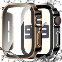 2個入り Singiuzoo アップルウォッチ 防水 カバー 45mm 対応 Apple Watch series 9 8 7 3D直角エッ iWatch ケース 全面保護フィルム 高タッチ感度 超薄型 装着簡単 耐衝撃 (ブラック/ローズゴールド と ブラック/シルバー, 45 mm)(2)