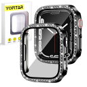YOFITAR for apple Watch ケース キラキラ ラインストーン アップルウォッチ用保護カバー ガラスフィルム 一体型40mm/44mm ser...