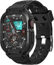 Kawoco コンパチブル アップルウオッチ Ultra バンド 49mm 頑丈なTPUベルド 一体型 ケース 全面保護 Apple Watch 用 バンド ウルトラ 耐衝撃 装着簡単 iWatch 用 Ultra 対応 ブラック
