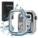 YOFITAR for Apple Watch 用 防水ケース series10 46mm アップルウォッチ保護カバー ガラスフィルム 一体型 防水 防塵 PC素材 タッチ感良好 アップルウォッチ 用 カバー 全面保護 高透過率 指紋防止 衝撃吸収(シルバー,46mm)