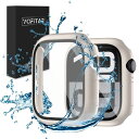 YOFITAR for Apple Watch 用 防水ケース series10 46mm アップルウォッチ保護カバー ガラスフィルム 一体型 防水 防塵 PC素材 タッチ感良好 アップルウォッチ 用 カバー 全面保護 高透過率 指紋防止 衝撃吸収(スターライト,46mm)