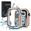 YOFITAR for Apple Watch 用 防水ケース series10 46mm アップルウォッチ保護カバー ガラスフィルム 一体型 防水 防塵 PC素材 タッチ感良好 アップルウォッチ 用 カバー 全面保護 高透過率 指紋防止 衝撃吸収(ローズゴールド,46mm)