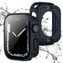 2 in 1 全面保護Apple Watch 用 防水ケース 46mm アップルウォッチ カバー 直角エッジデザイン 保護 アップルウォッチ Series 10 カバー ガラスフィルム 一体型 二重構造 PC環保素材 一体型カバー背面カバー 装着簡単 脱落しやすい iwatch (46mm, ミッドナイト)