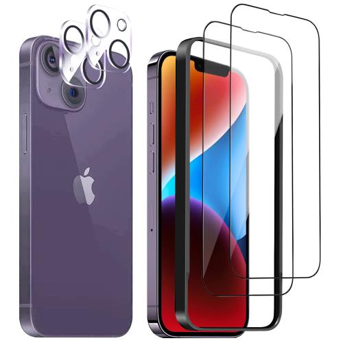 DZHFU iPhone 14 ガラスフィルム 高精細 6.1インチ 気泡防止 滑らかなタッチ操作 指紋付着防止 自動吸着 飛散防止 全面保護フィルム ガイド枠付き 貼り付けは簡単4枚入り強化ガラスフィルム(2枚入り)+レンズ保護フィルム (2枚入り) DZHFU iPhone 14 ガラスフィルム 高精細 6.1インチ 気泡防止 滑らかなタッチ操作 指紋付着防止 自動吸着 飛散防止 全面保護フィルム ガイド枠付き 貼り付けは簡単4枚入り強化ガラスフィルム(2枚入り)+レンズ保護フィルム (2枚入り)