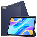 FOR Teclast P40HD 用の 三つ折ケース 手帳型 スマートケース マグネット内蔵 オートスリープ機能 FOR Teclast M40 plus 2022/ P30S 用の PUレザーカバー スタンド機能付き 衝撃吸収 軽量 薄型 全面保護 PCduoduo (ダークブルー)(2)