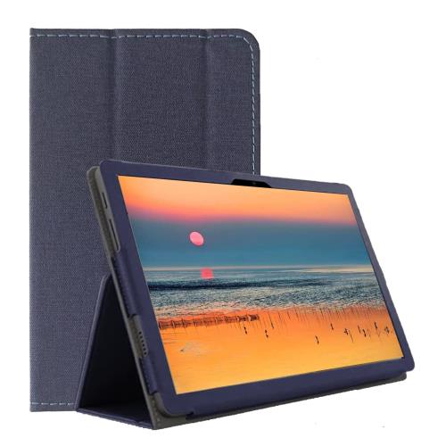 FOR Blackview Tab12 PU 材質カバー FOR Blackview Tab12 ケース 軽量 薄型 FOR Blackview Tab12 耐衝撃 全面保護型 カバースタンド機能付き PCduoduo (ダークブルー)