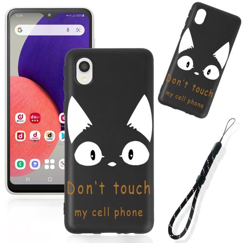 FOR Galaxy A22 5G SC-56B 用の ケース シリコン tpu 薄型 耐衝撃カバー スマホ 防水ケース かわいい 人気 オシャレ スリム磨り表面 柔軟性 擦り傷防止 携帯カバー FOR Galaxy A22 5G SC-56B 用の スマートフォン専用保護ケース (Don't touch my cell phone)