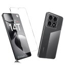 2枚セット1枚 FOR Xiaomi 14T 用のガラスフィルム + 1枚 FOR Xiaomi 14T 用の保護カバー透明保護 Xiaomi 14T TPU ソフト シリコンケース 強化ガラス / 硬度9H / 撥油性/保護フィルム PCduoduo