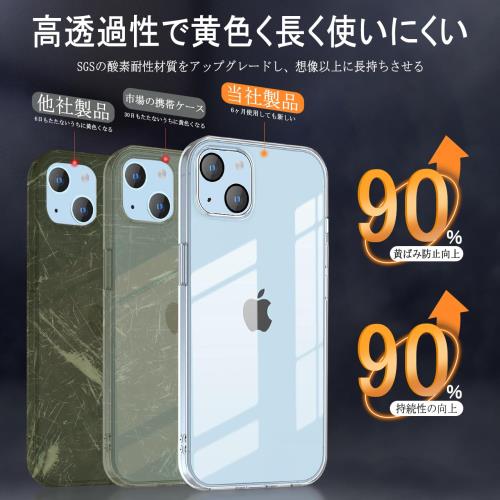「JCJCLY」iPhone 14 用の ケース + ガラスフィルム + カメラフィルムアイフォン14 クリア ソフトカバー 柔軟 透明TPU 散熱加工 黄変しにくい 全面保護カバー 耐衝撃 落下防止 すり傷防止 薄型 軽量 携帯便利あいほん14ケースJT-14x3