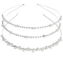 HUAZONTOM カチューシャ 髪飾り 子供 パール ティアラ キッズ ヘアアクセサリー 結婚式 おしゃれ ヘッドドレス 痛くない 2本セット 入学式 卒業式 発表会 セレモニー 女の子