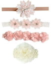 HUAZONTOM ベビー ヘアバンド かわいい 髪飾り 4点セット 赤ちゃん ヘッドバンド ベビー服 ハーフバースデー 女の子 ヘアアクセサリー ドレス 子供...