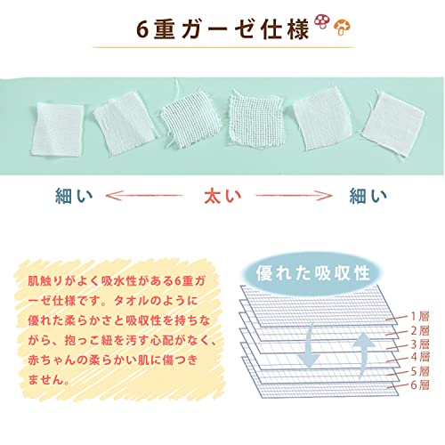 [huazontom] 抱っこ紐 よだれカバー 6点セット 胸当て よだれパッド 綿100% 柔らかい 赤ちゃん おでかけ 出産お祝い プレゼント (イエロースター)