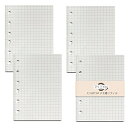メモ帳リフィル A7 ミニ6穴4冊セット 5mm方眼罫 システム手帳リフィル 手帳リフィル DY.2ten a7 ポケットサイズ クリーム 180枚 ノート