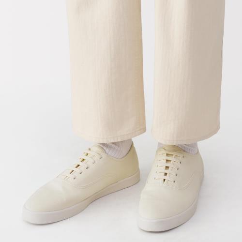 無印良品 紳士 柔らかい中敷を使用した 撥水キャンバススニーカー メンズ EIA33A5S オフ白 26.5 cm