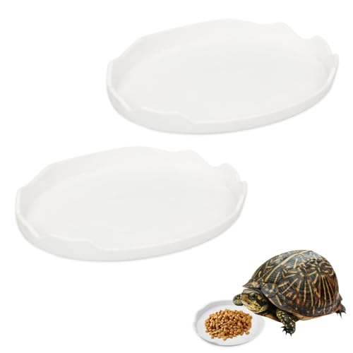 nalaina 爬虫類水皿2個セット 爬虫類用 えさ皿 餌入れ 食器 爬虫類 水 ボウル 両生類水飲み皿 水飲みボウル ウォーターディッシュ 亀/トカゲ/蛇に適用 給餌ボウル