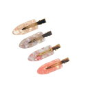 EZ PEACH 跡がつかない 前髪クリップ べっ甲風 4個入 あとがつかない 前髪 ヘアクリップ 跡クセつかない前髪クリップ メイク ヘアアレンジ べっ甲 跡がつかないピン (F)
